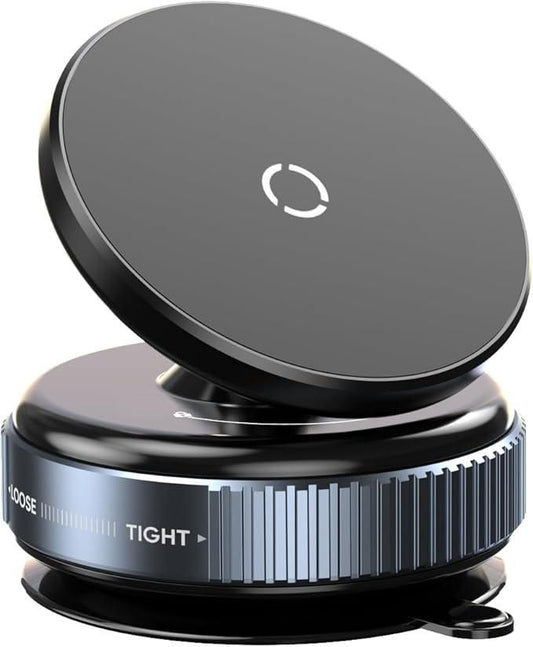 Magnetic Suction 360° Phone mount - With vacuum lock Hand free suction cup Holder for Car, Table, Mirror, Gym, Fridge. Compatible with All Mobile.